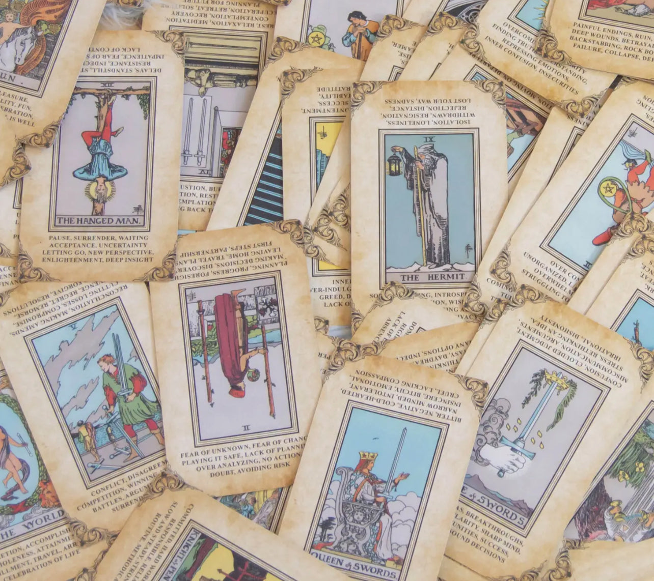 Tarot - Antique Cards with Keywords