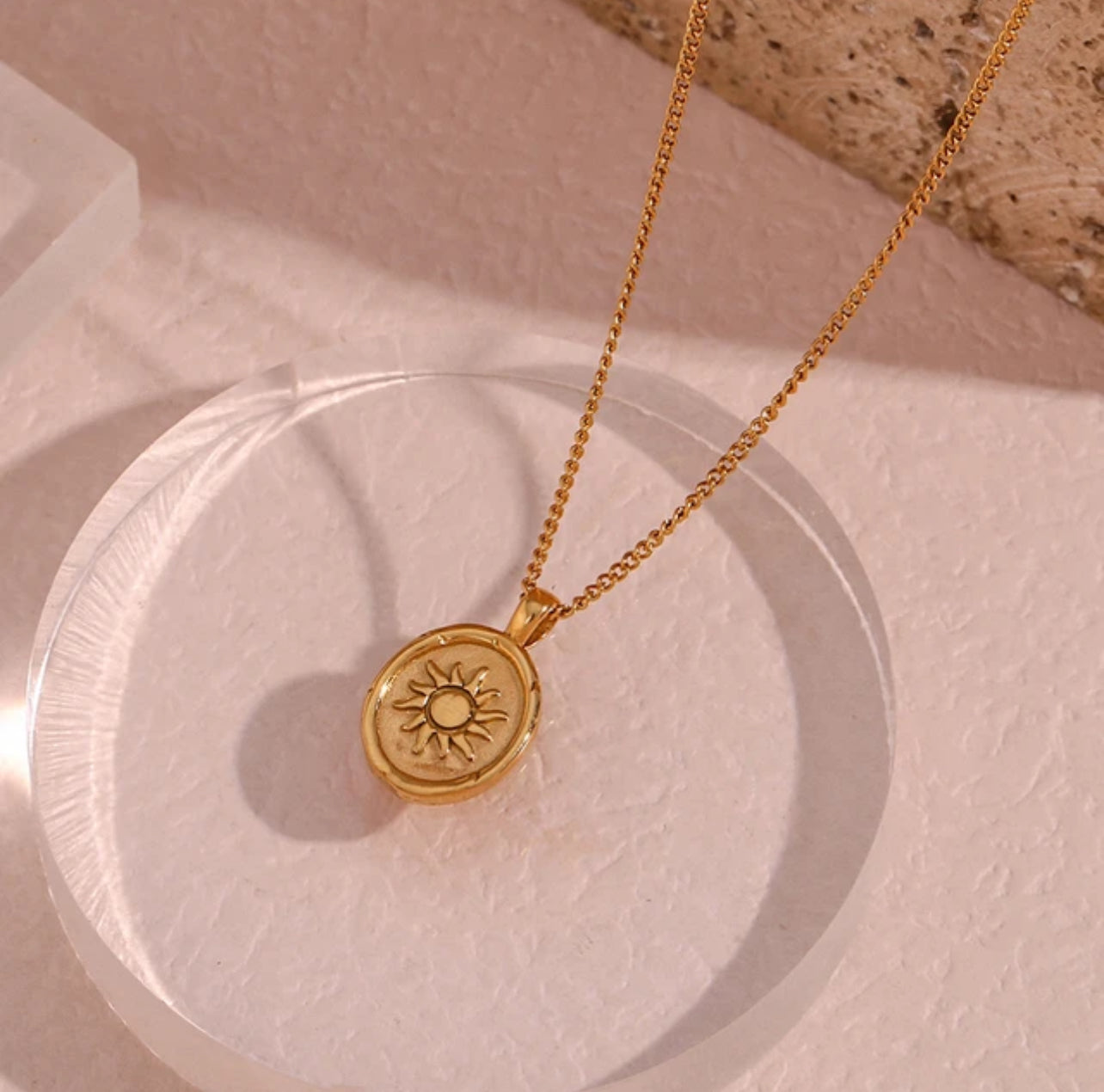 Starburst - Sun & Moon 18K Gold Pendants