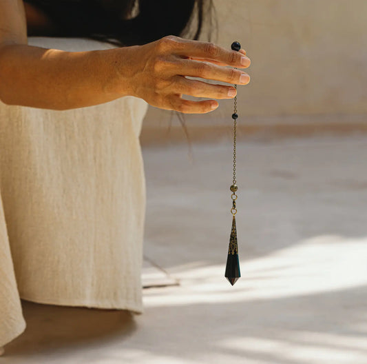 Natural Obsidian Crystal Divination Pendulum